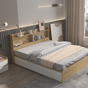 Giường ngủ gỗ MDF thiết kế kiểu dáng đơn giản GHS-9201