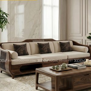 Bộ Bàn Ghế Sofa Gỗ Sồi Mỹ Thời Thượng
